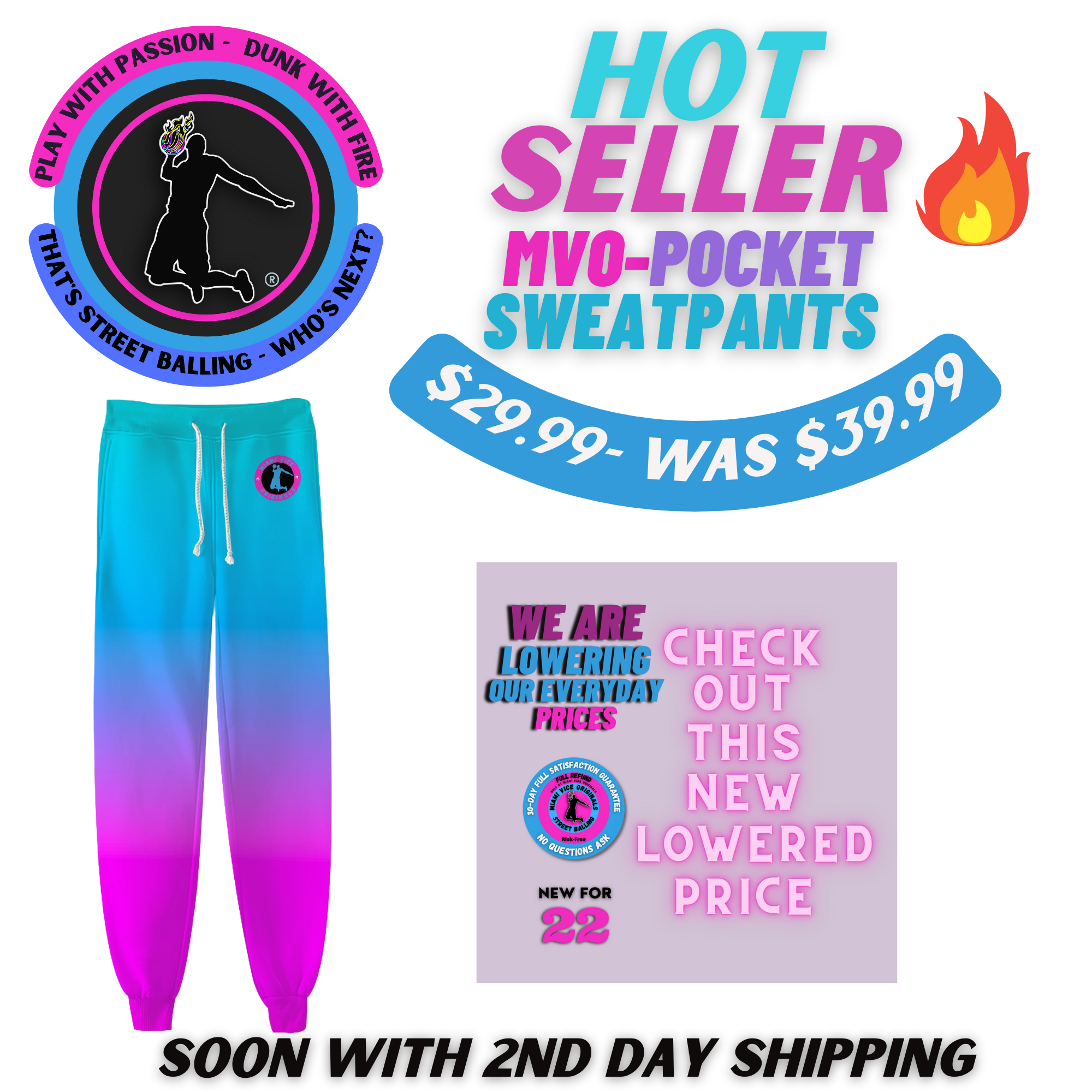 MVO - Miami Vice Originals Mid-Rise Pocket Sweatpants Main Image